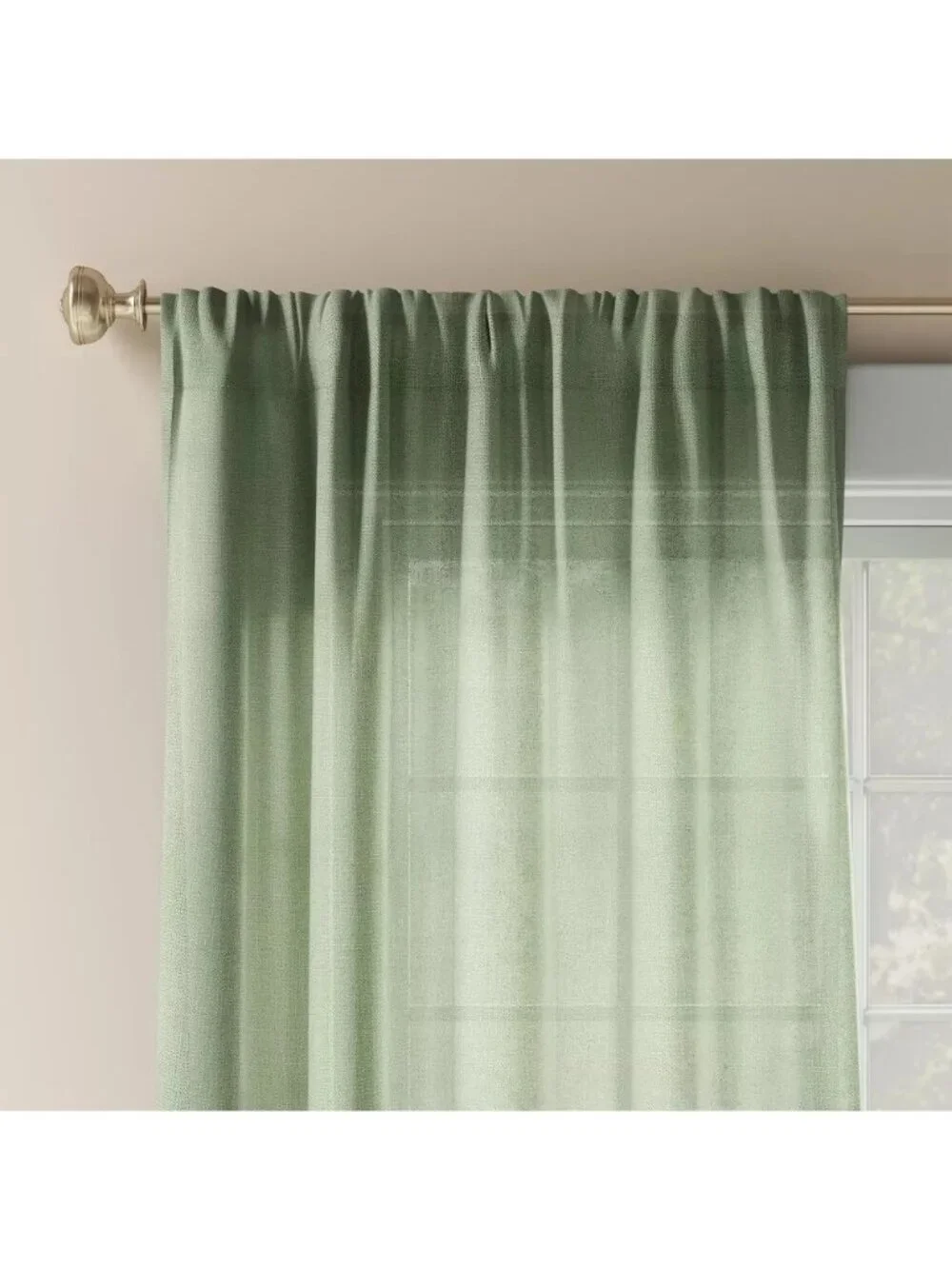 Threshold Farrah Light Filtering Sage Green Single Curtain Panel 54